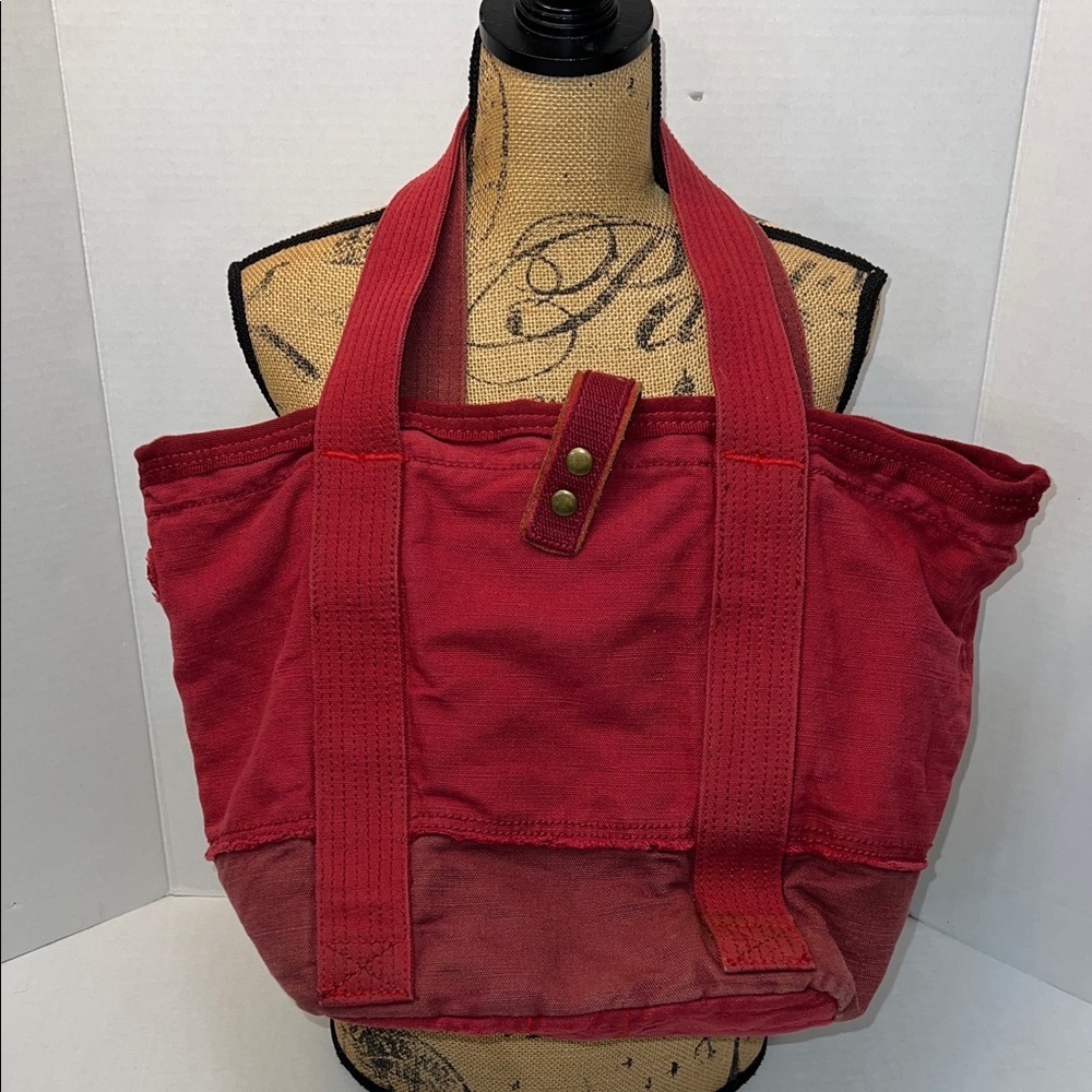 GAP COTTON/HEMP RED LARGE TOTE BAG